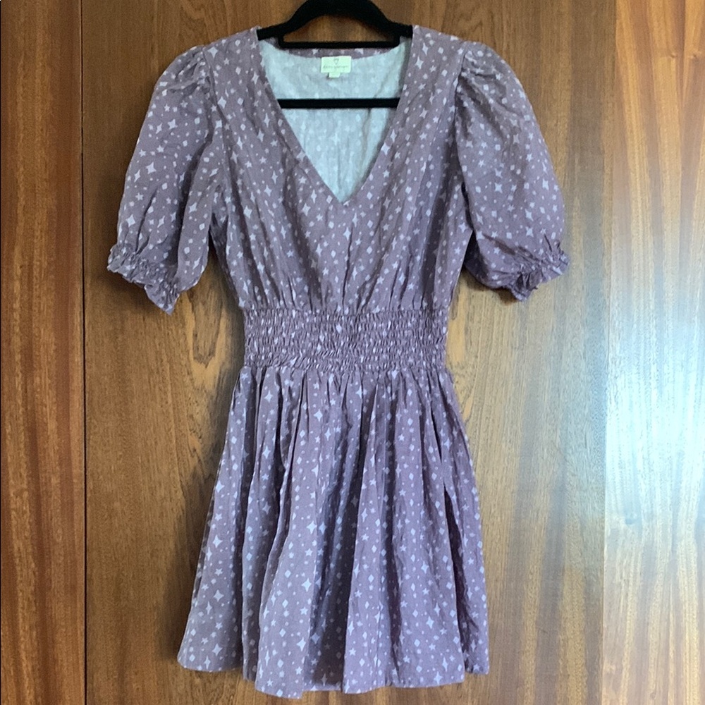 Purple Star Print Dress